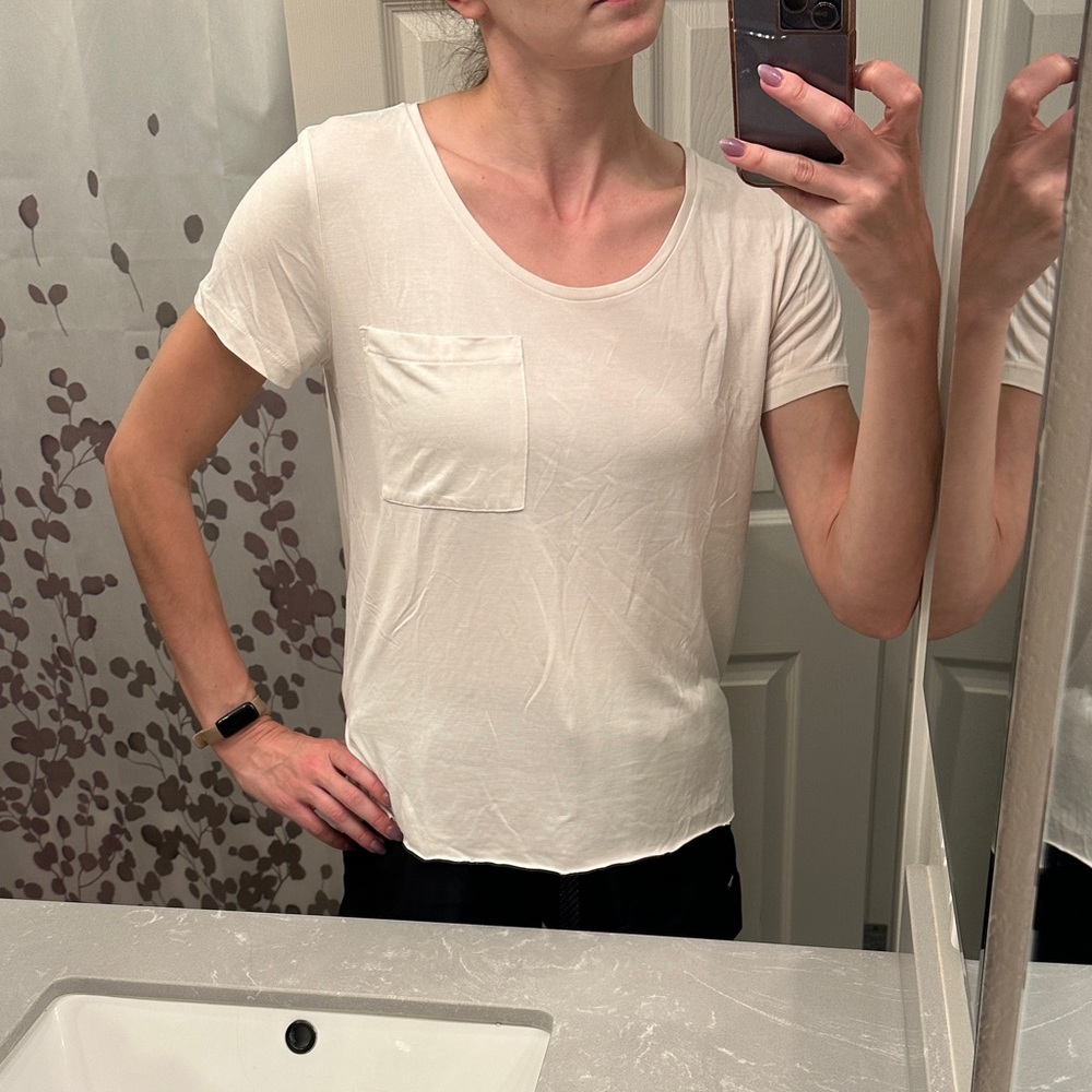 Lucky Brand Cream Short Sleeve Tee, like new!
